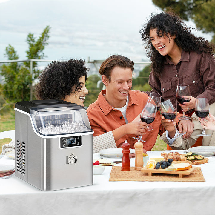 Isterningmaskine isterningdispenser ismaskine 20kg/24t 2,3l isterningmaskine med 3,2l vandtank, sølv