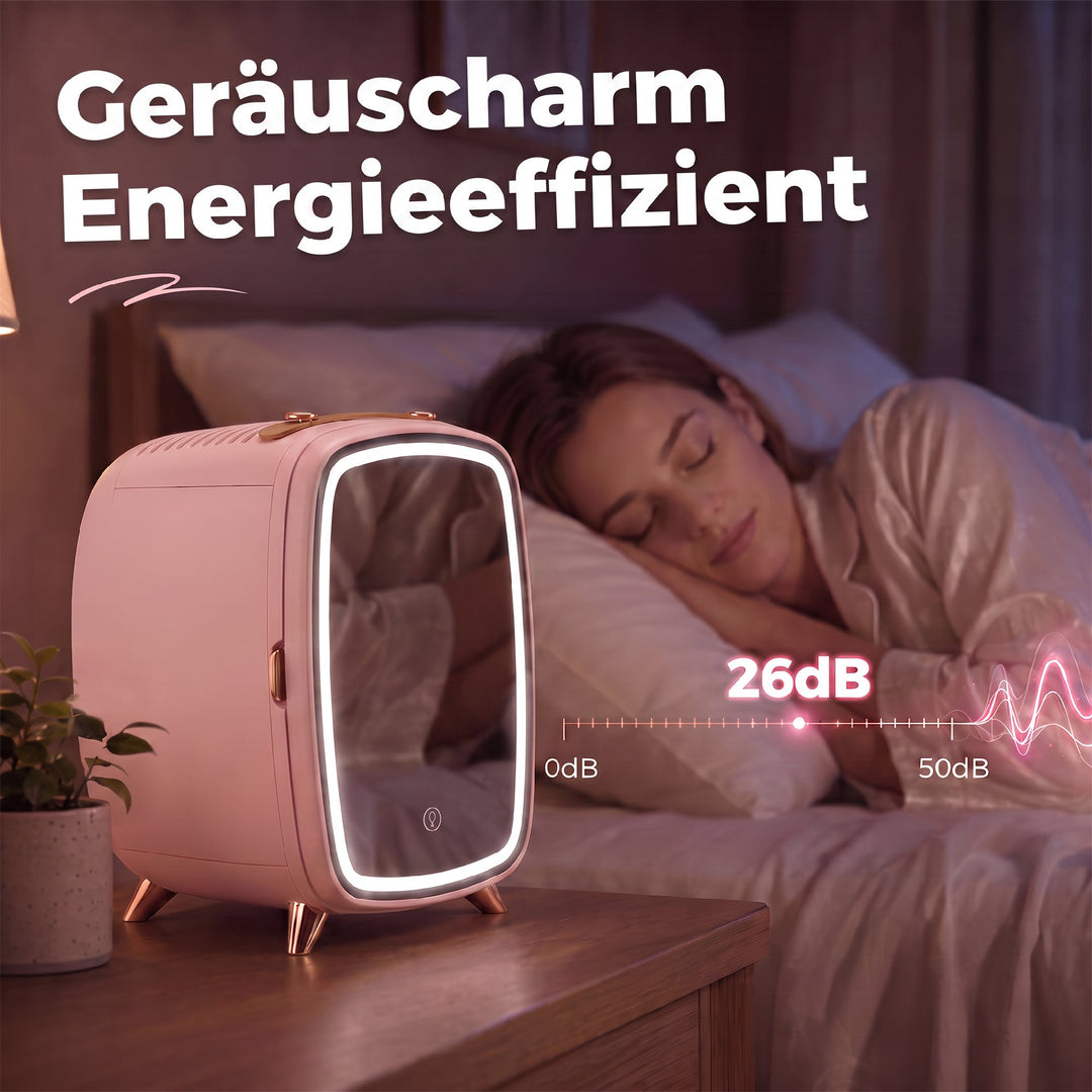 Minikøleskab 6 liter LED spejl kosmetikkøleskab pink