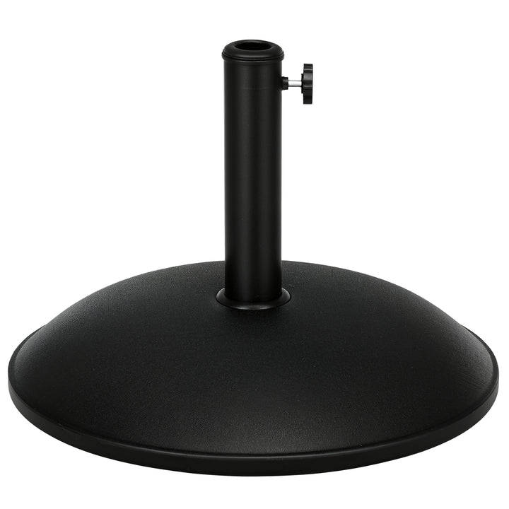 Parasolfod i rustfrit stål med håndtag, halvcirkelformet paraplyholder, paraplyvægt til parasoller Ø3,8-Ø4,8 cm, til altan, terrasse, have, bronze, sort