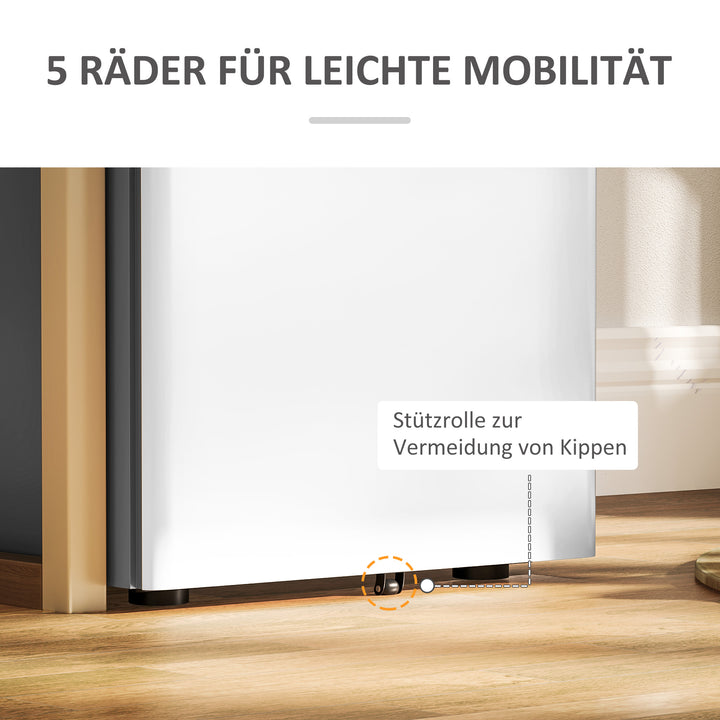 Arkivskab, mobil beholder, 3 skuffer og hængemapper, lås, stålkabinet, 39 x 48 x 59 cm, hvid + grå