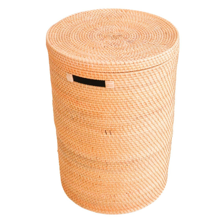Vasketøjskurv med låg Opbevaringskurv lavet af rattan SARI (2 størrelser)
