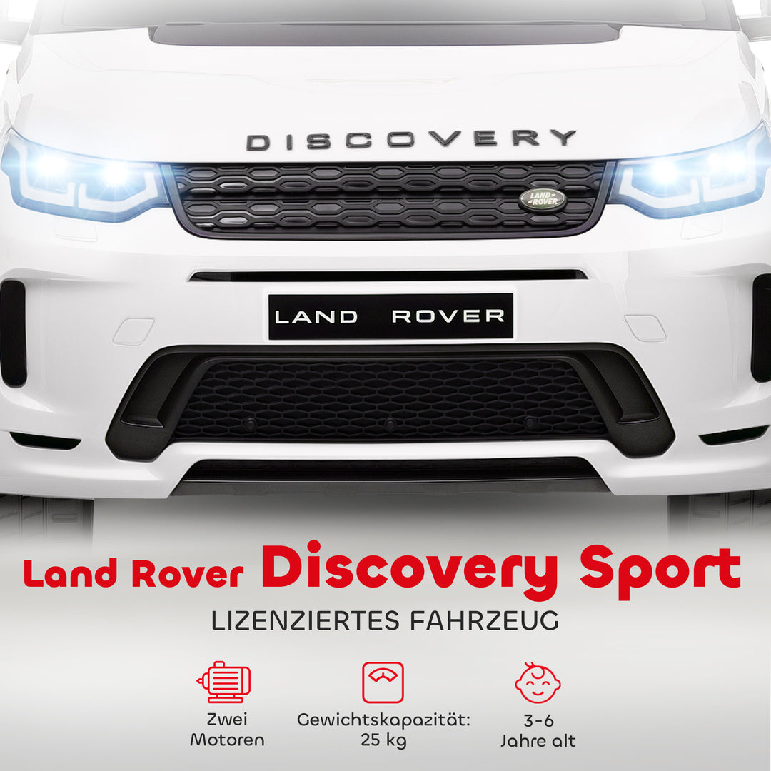 Elbil til børn, 12v børnebil med fjernbetjening, led-lys, musik og horn, 3-6 år, hvid