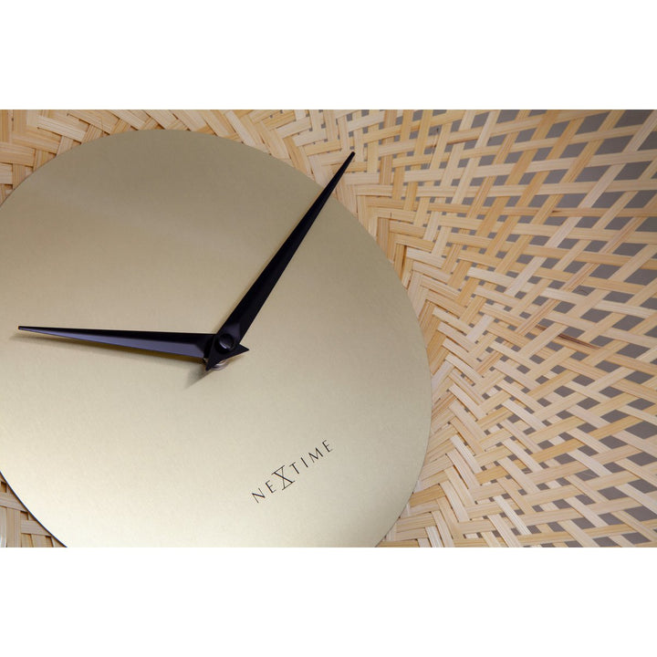 Vægur 60 cm-Silent-Brown/Sort-Bamboo-NeXtime 'Vortex'