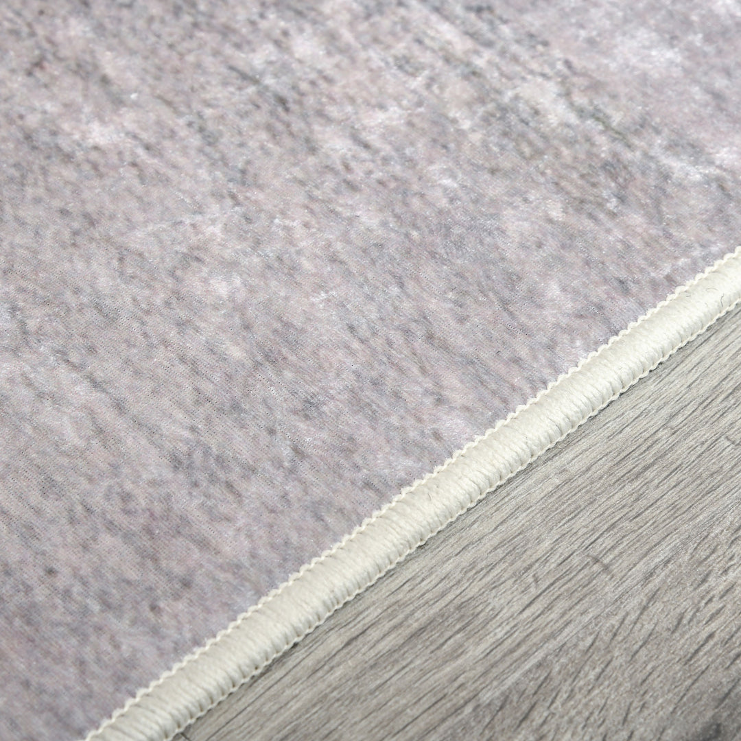 Geometrisk mønstret non-woven tæppe, 120 x 170 cm x 0,6 cm, mørkegrå + lysegrå