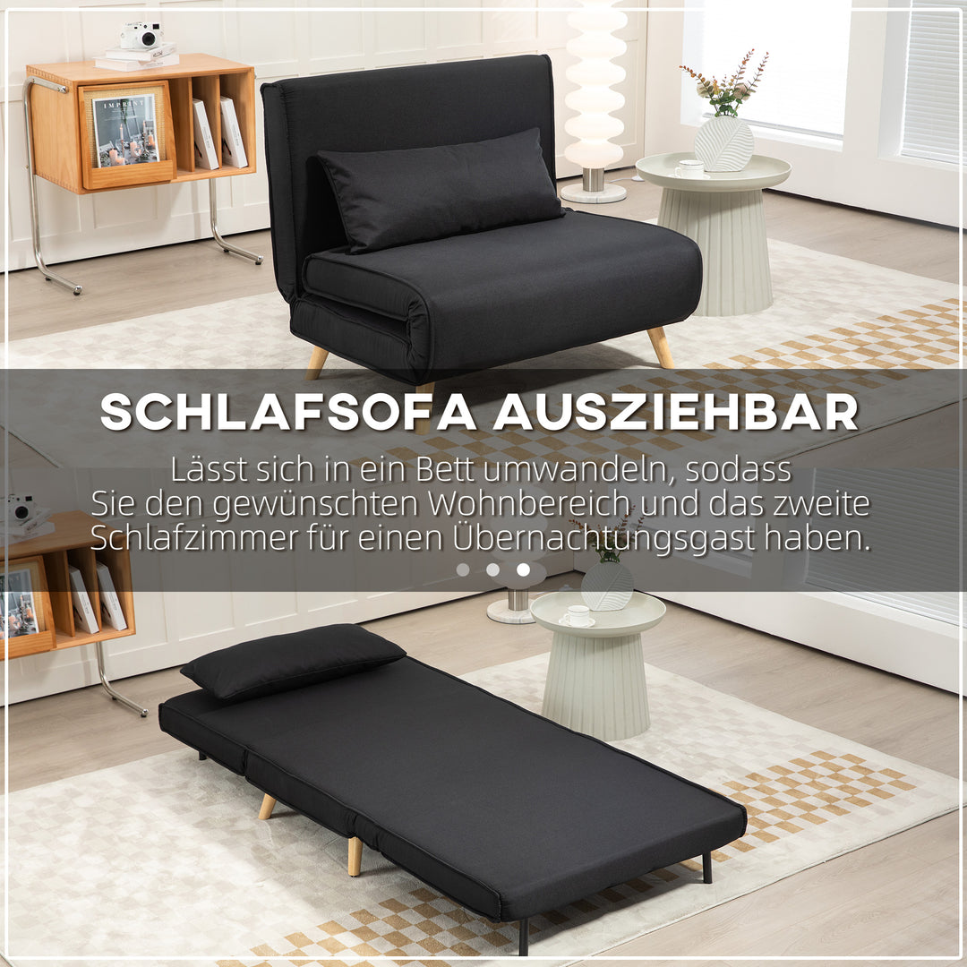 Lænestol med liggefunktion, til 1 person, moderne design, op til 120 kg, 94x78x80cm, sort