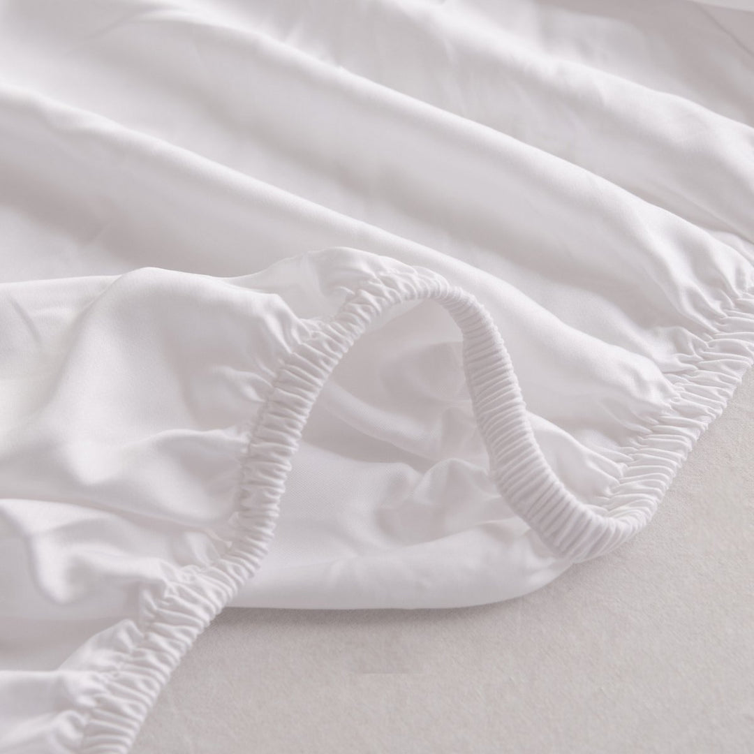 Hvidt Bambus Sengesæt 1-person - 400TC Tanboocel - Coco White