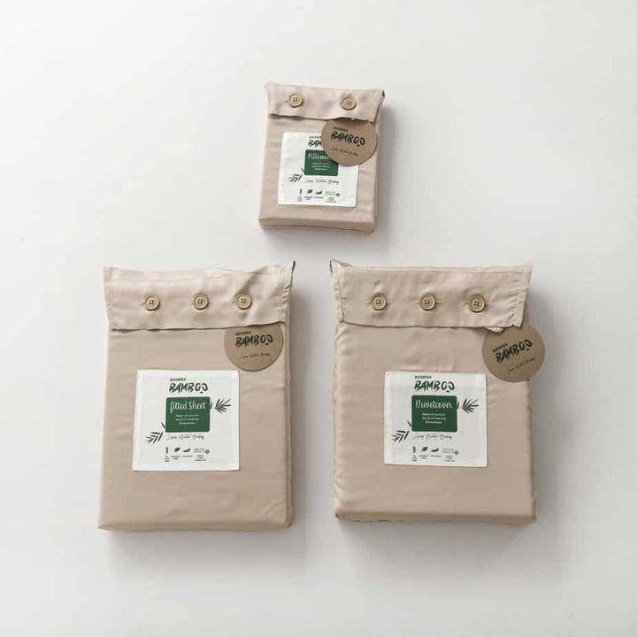Beige bambus dynebetræk Premium - 400TC Tanboocel - 100% bambus - Blød Taupe
