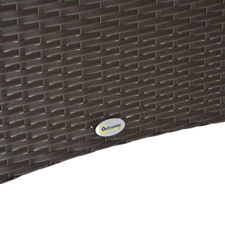Havebord glasbord spisebord havemøbelbord, polyrattan + sikkerhedsglas, brun + sort, 150x85x74cm
