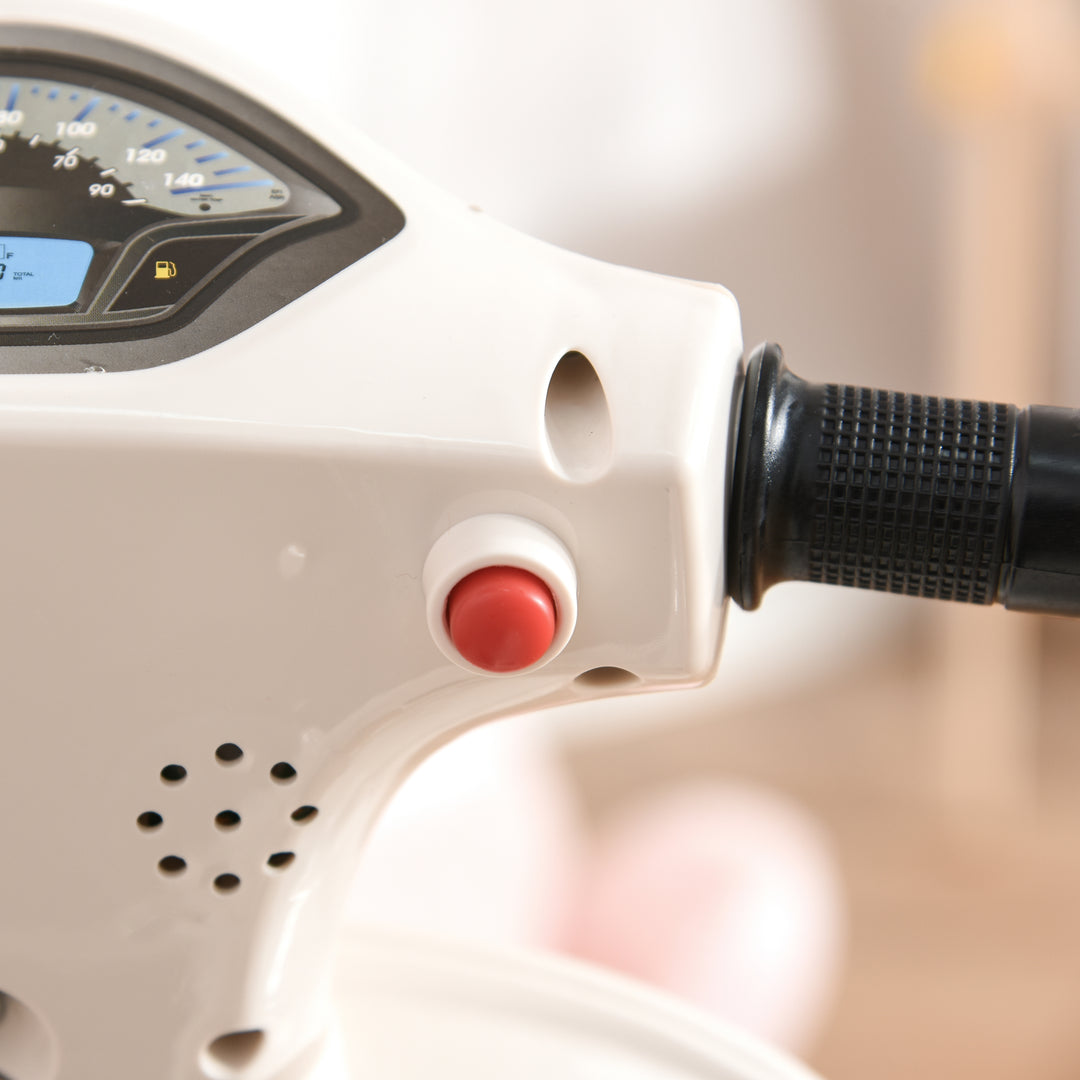 Elektrisk børnemotorcykel vespa elmotorcykel med led-lys, lyd, børne elmotorcykel til børn fra 18-36 måneder hvid