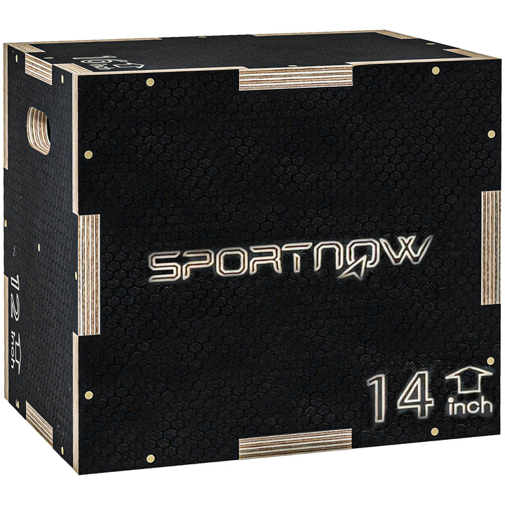 Plyo-boks/springboks, robust, 40,5 x 35,5 x 30,5 cm, sort, håndtag 10 x 3,5 cm, op til 120 kg