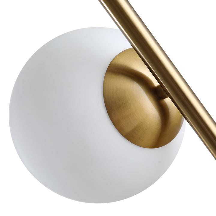 Gulvlampe gulvlampe 2-delt glasskærm, stål+glas, 39 x 28 x 165 cm (gylden+hvid)