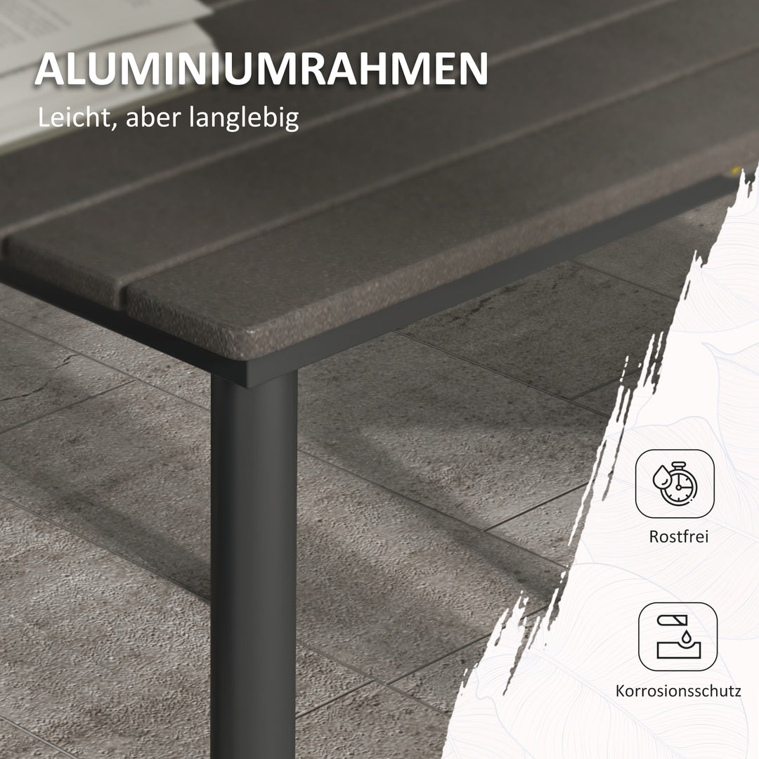 Havebord udendørs spisebord loungebord, vejrbestandig, moderne design, 90 x 90 x 75 cm, mørkegrå