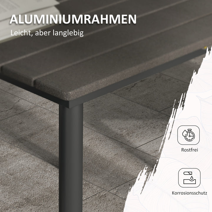 Havebord udendørs spisebord loungebord, vejrbestandig, moderne design, 90 x 90 x 75 cm, mørkegrå