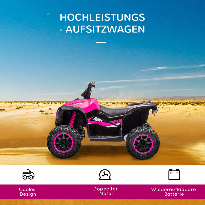 Elektrisk børne-quad, 3-6 km/t, lys/musik, til 3-5 år, op til 25 kg, pink/sort