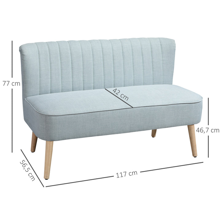 2-personers sofa, blød polstring, letplejeligt betræk, op til 220 kg, 117 x 56,5 x 77 cm, lysegrøn