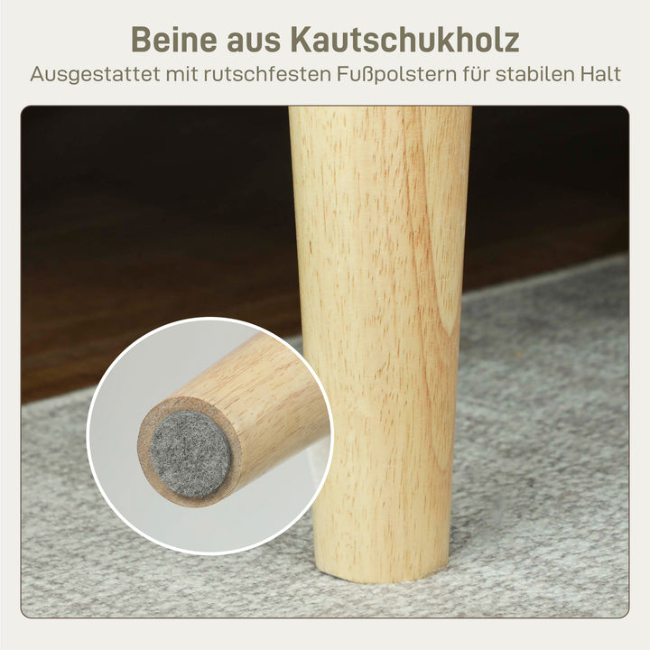 2-personers sofa, dobbeltsofa med gummiben i træ, polstret sofa til stue, soveværelse, cremehvid