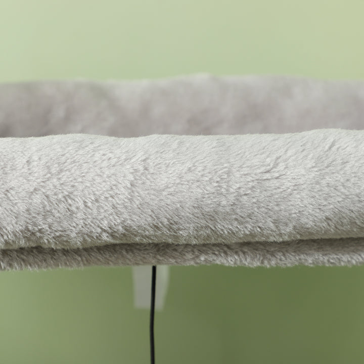 132 Cm kradsetræ med kradsetræer, seng, hus, hoppeplatforme, plejebørste, lysegrå