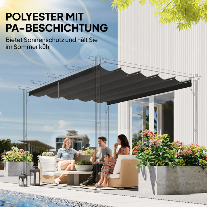 Reservepresenning til 4x3m pavilloner, med drænhuller, 3,50 x 2,6 m, mørkegrå