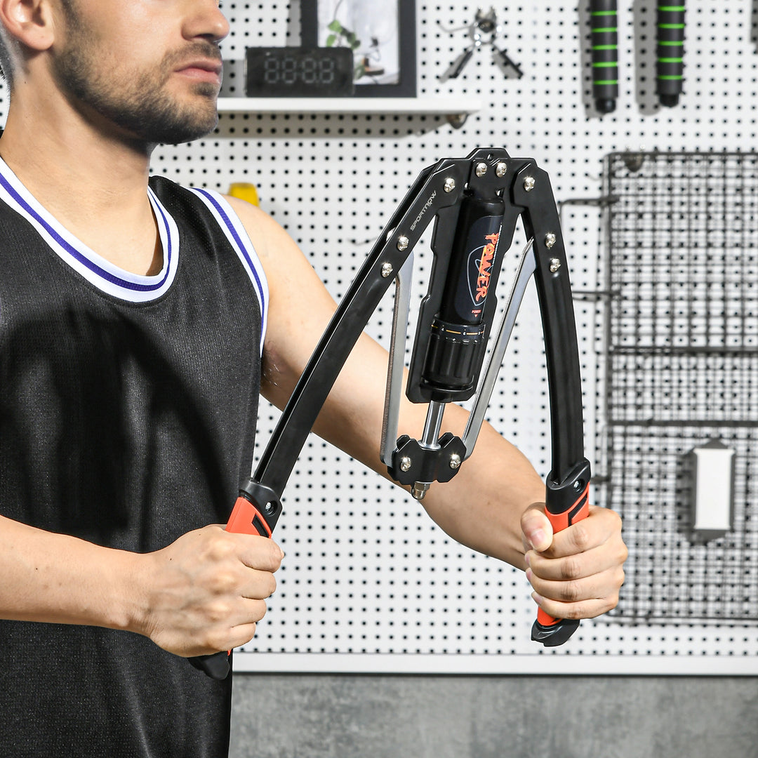 Power twister 10-200kg armtræner justerbar hydraulisk armtræningsenhed 43 x 16 x 5 cm sort+rød