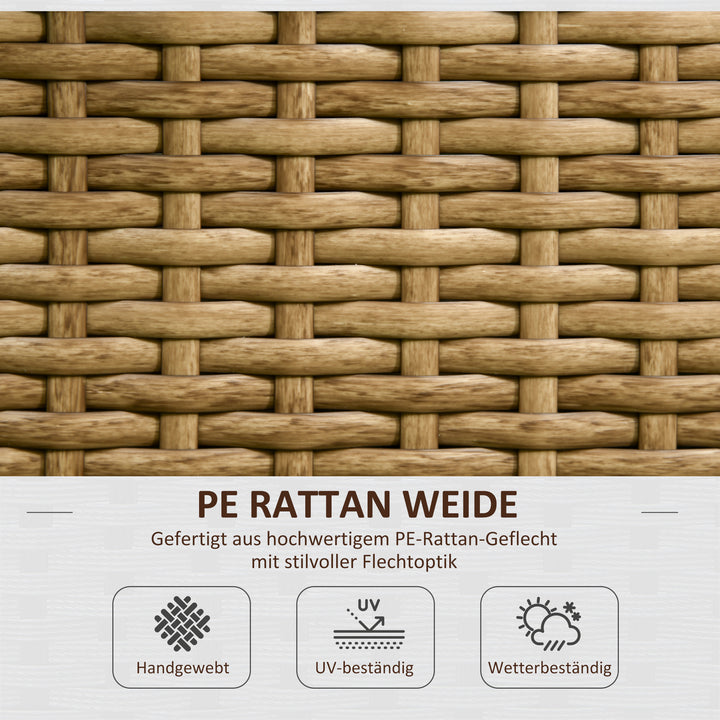 Blomsterkasse med espalier, vejrbestandig, polyrattan, 103 x 29 x 103 cm, sandfarvet