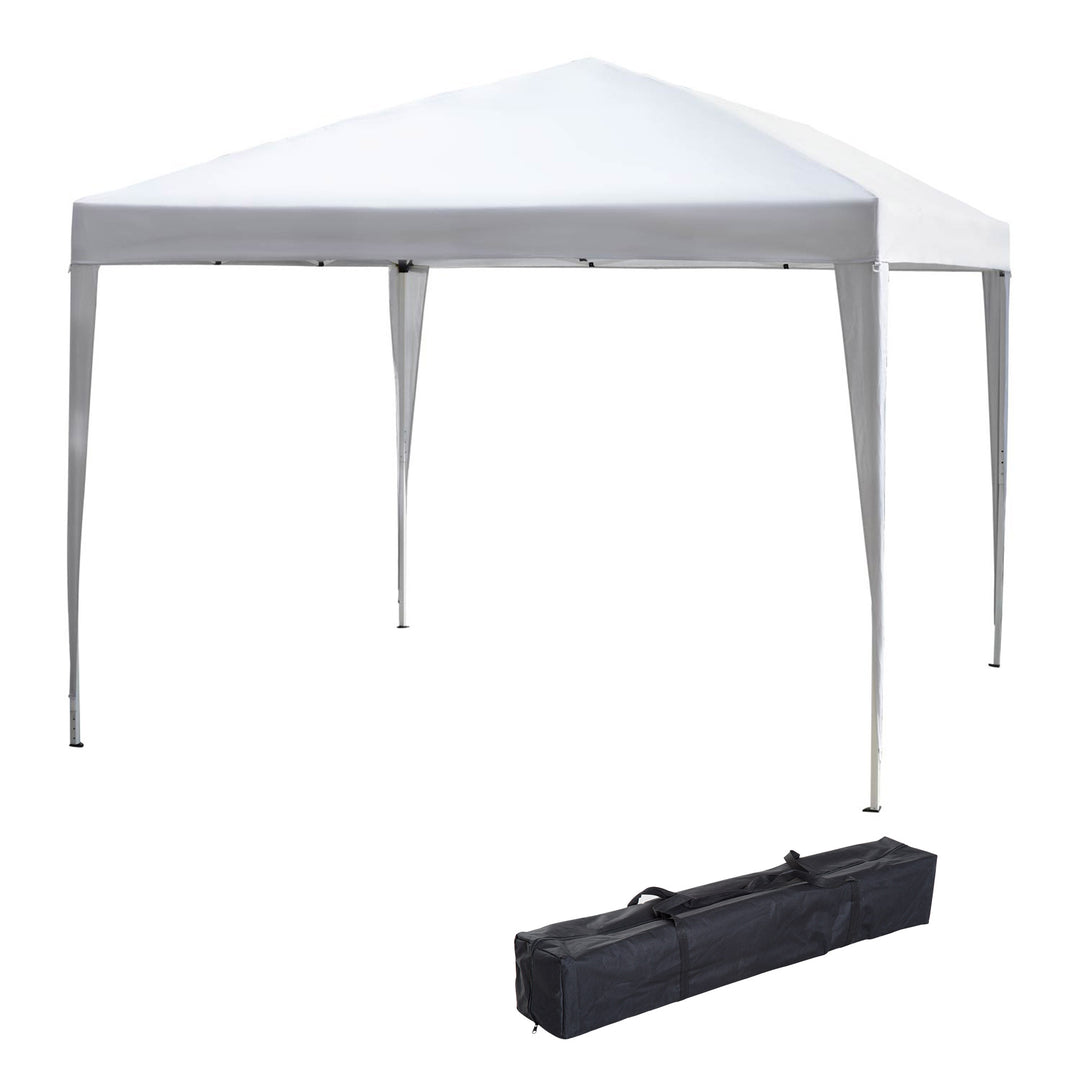Pavillon, 2,95 x 2,95 m Pop-up foldbar pavillon, havepavillon, festtelt, UV-beskyttelse, stål + oxfordstof, hvid