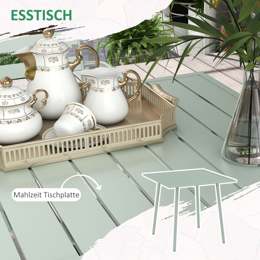 5-Delt havesiddegruppe, udendørs siddegruppe, havemøbelsæt, vejrbestandig, moderne design, 80 x 80 x 74 cm, grøn