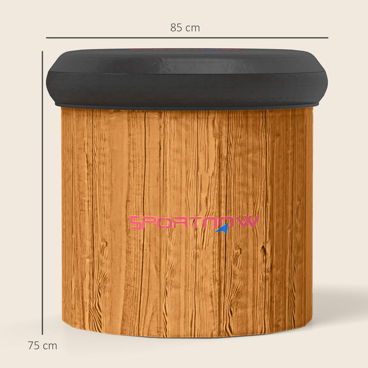 Isbad, 300 liters oppusteligt isbad til muskelafslapning med låg, bæretaske, luftpumpe, brun