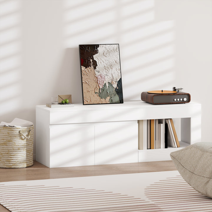 TV-skab med 2 låger, soft-close-funktion, hvid, 140 x 40 x 48 cm