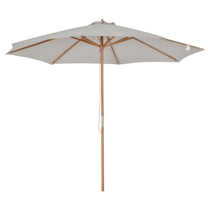 Træparasol 300 cm, træparasol, haveparasol, balkonparasol, bambus, grå