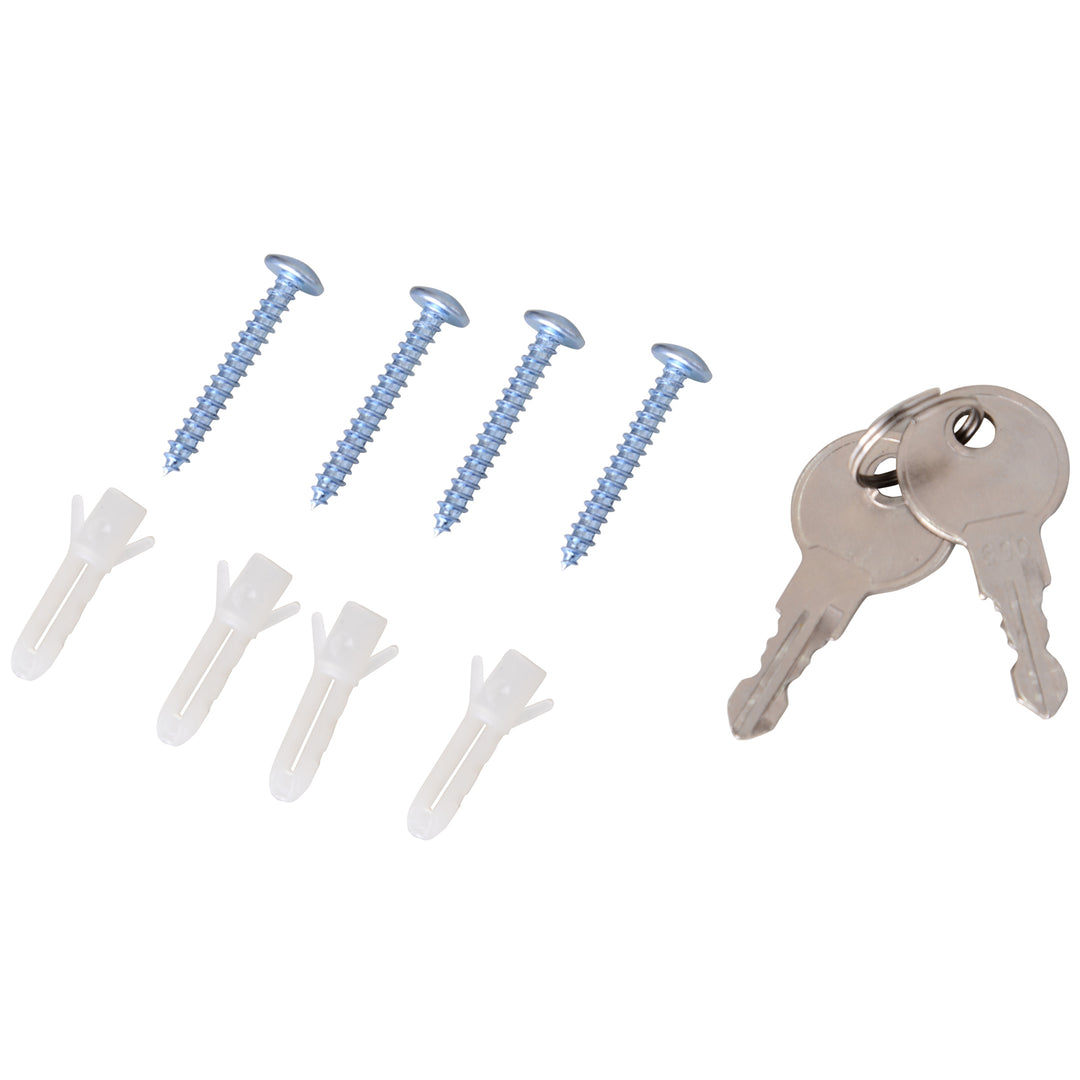 Medicinskab medicinskab med 3 niveauer førstehjælpsskab med lås apotekerskab med frostet glasdør stålrød 27 x 57 x 12 cm