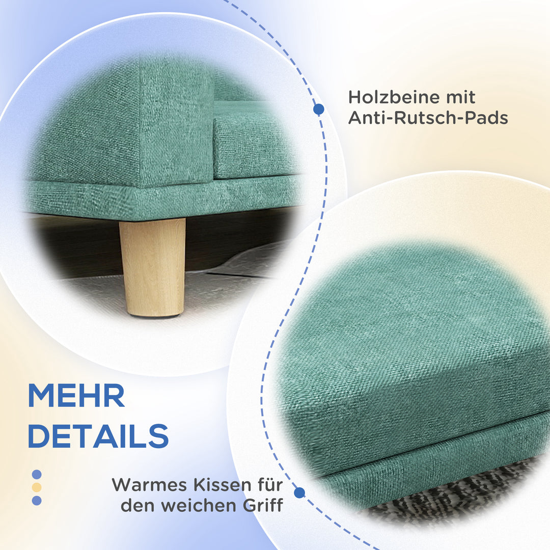 Hundeseng hundesofa kæledyrssofa, eukolyptustræ, 98 x 67 x 25 cm, grøn