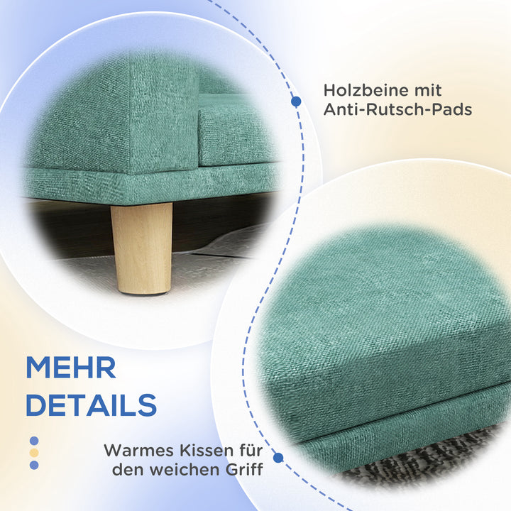 Hundeseng hundesofa kæledyrssofa, eukolyptustræ, 98 x 67 x 25 cm, grøn