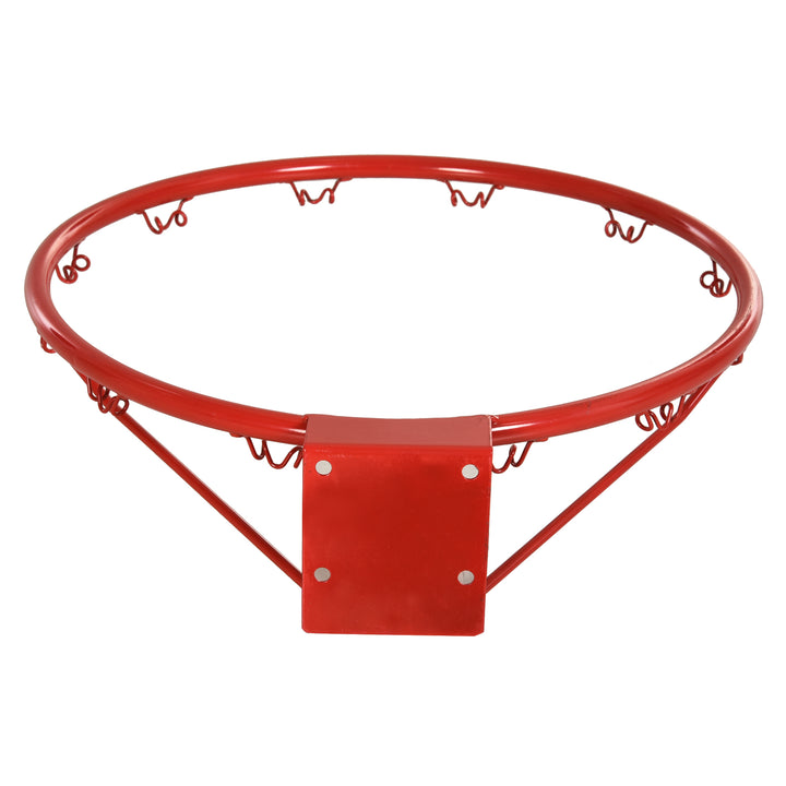 Basketballkurv, indendørs og udendørs med 46 cm kurv og net, vægmonteret, basketballbræt til unge voksne, rød + blå + hvid