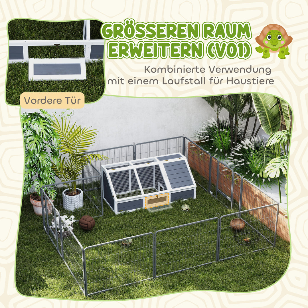 Skildpaddekasse, udendørs skildpaddeindhegning, bundløst design, nem at åbne, skildpaddehus, lysegrå