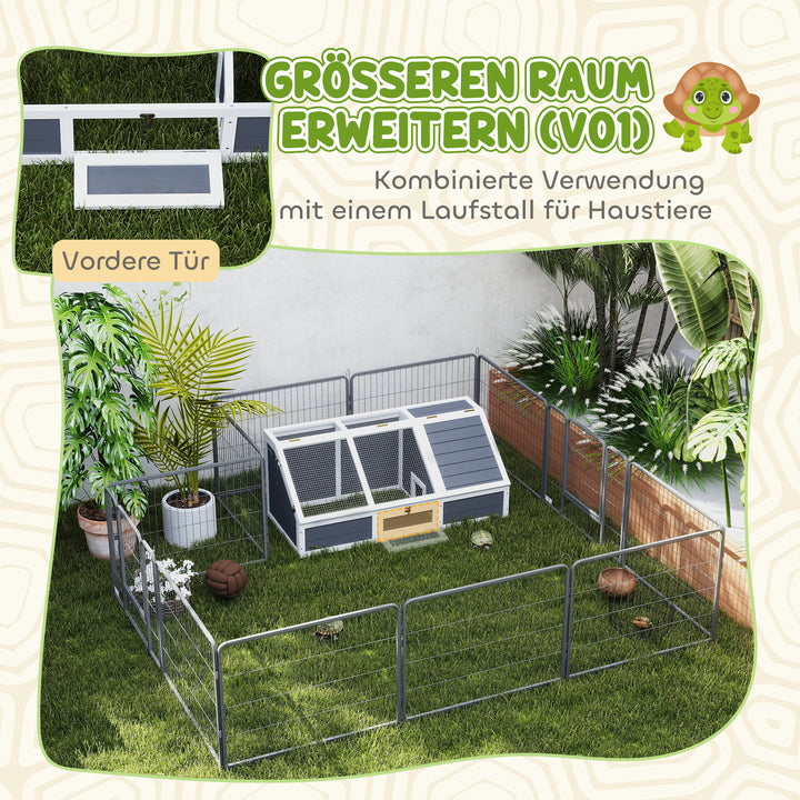 Skildpaddekasse, udendørs skildpaddeindhegning, bundløst design, nem at åbne, skildpaddehus, lysegrå