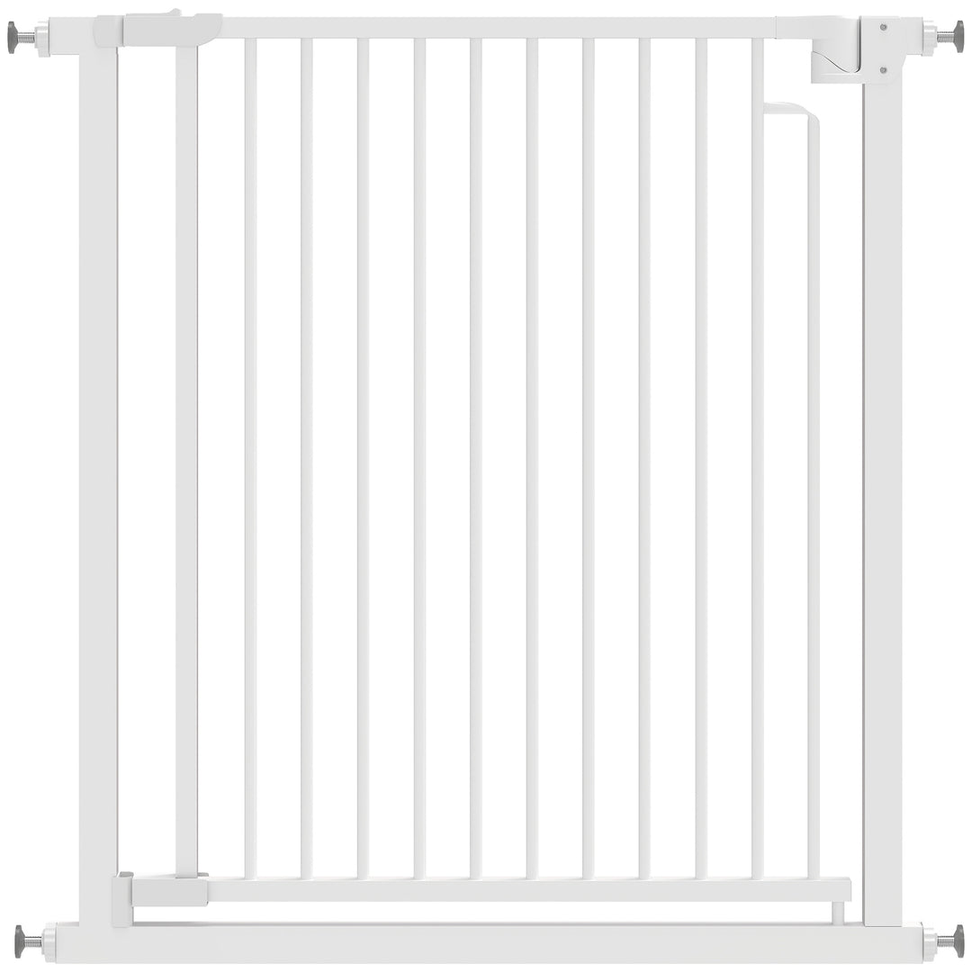 Trappeport, barriereport uden boring, med automatisk lukning til børn, køkken, trappe, 76-80 x 76 cm, hvid