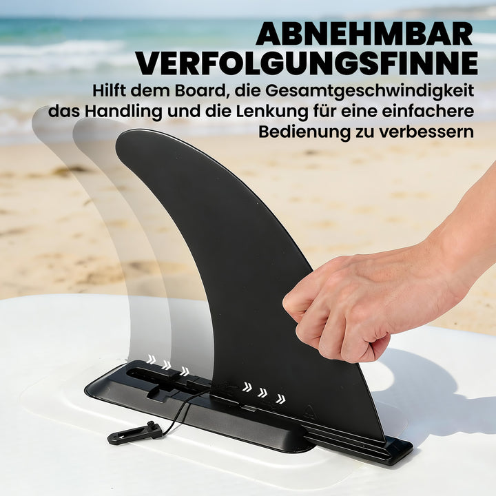 Oppusteligt Stand Up Paddleboard-sæt 305 cm SUP-board med aluminiumspadel, aftagelig finne og fodrem