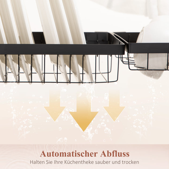 Opvaskestativ, modulær metalopvaskeholder, kan holde op til 23 kg, sort