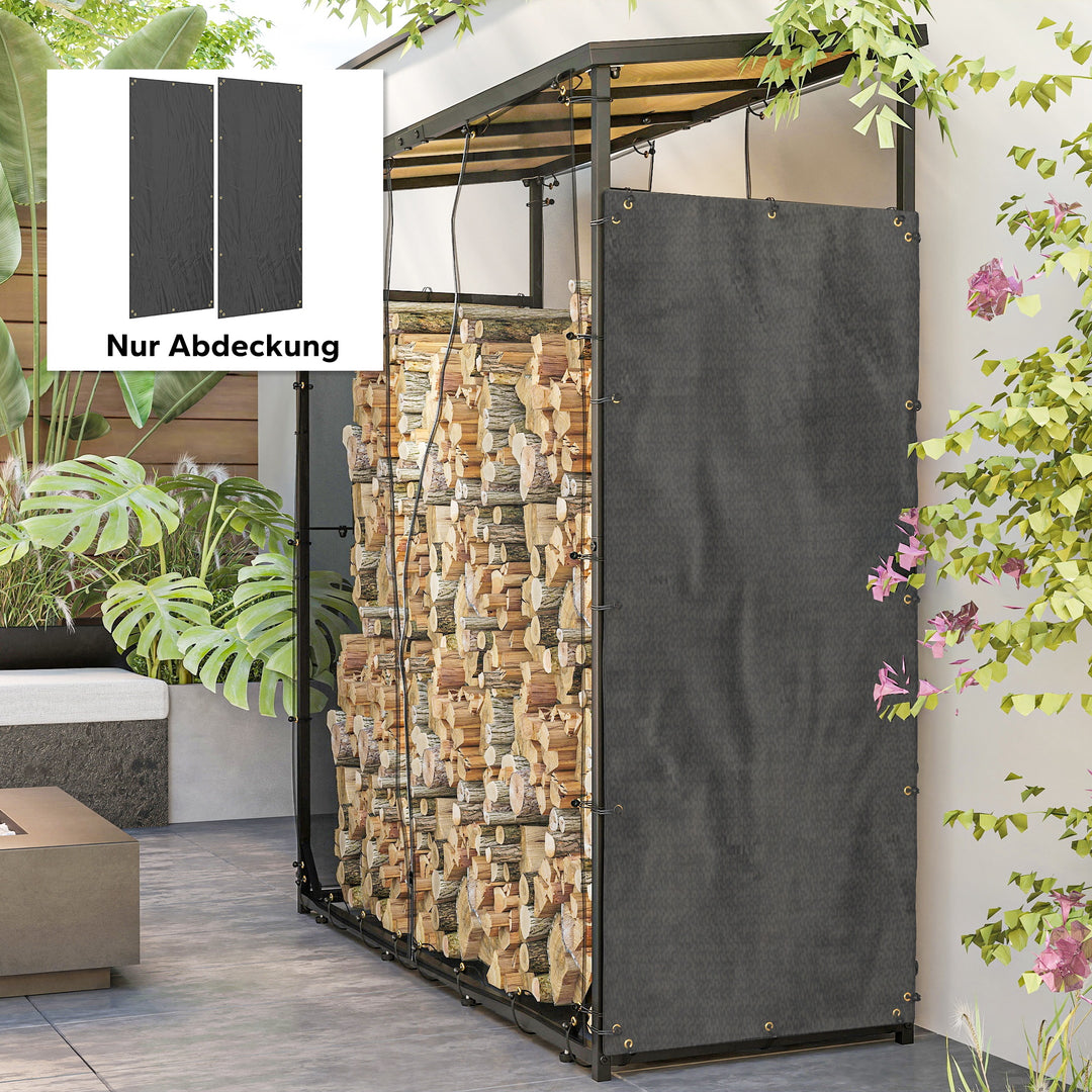 Brændehyldebetræk, sæt med 2, vejr- og støvtæt, 148 x 62 cm, sort