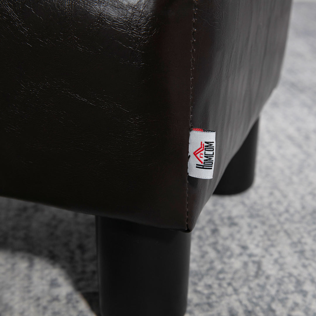 Skammel med betræk i kunstlæderlook, op til 110 kg, kaffe, 40 x 30 x 24 cm