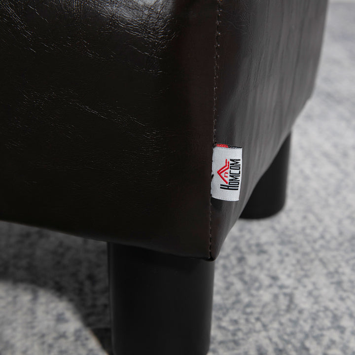 Skammel med betræk i kunstlæderlook, op til 110 kg, kaffe, 40 x 30 x 24 cm