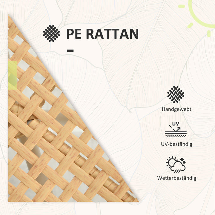 3-Delt bistrosæt, havemøbelsæt, havesiddegruppe, pe-rattan, 72 cm x 66 cm x 64 cm, gul + creme