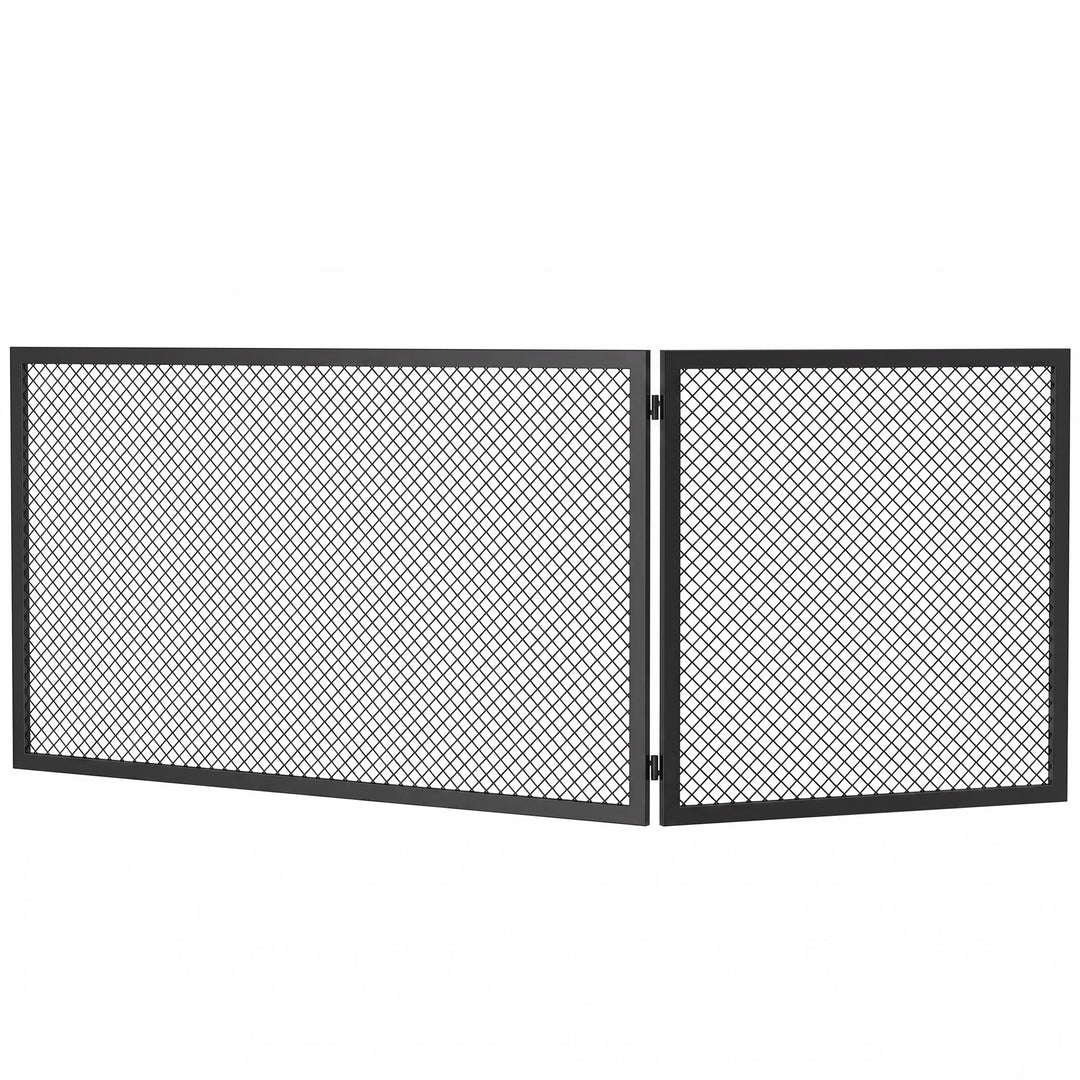 Pejsesikringsskærm, foldbar metalgnistbeskyttelse, 141 x 50 cm