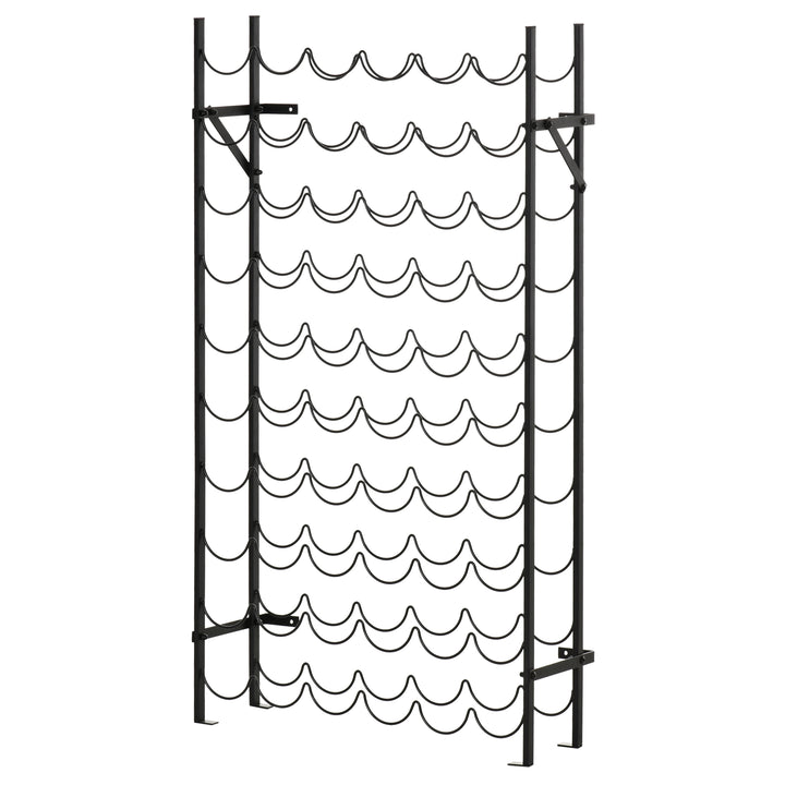 Vinreol vinstativ flaskereol 60 flasker vægmonteret metal sort