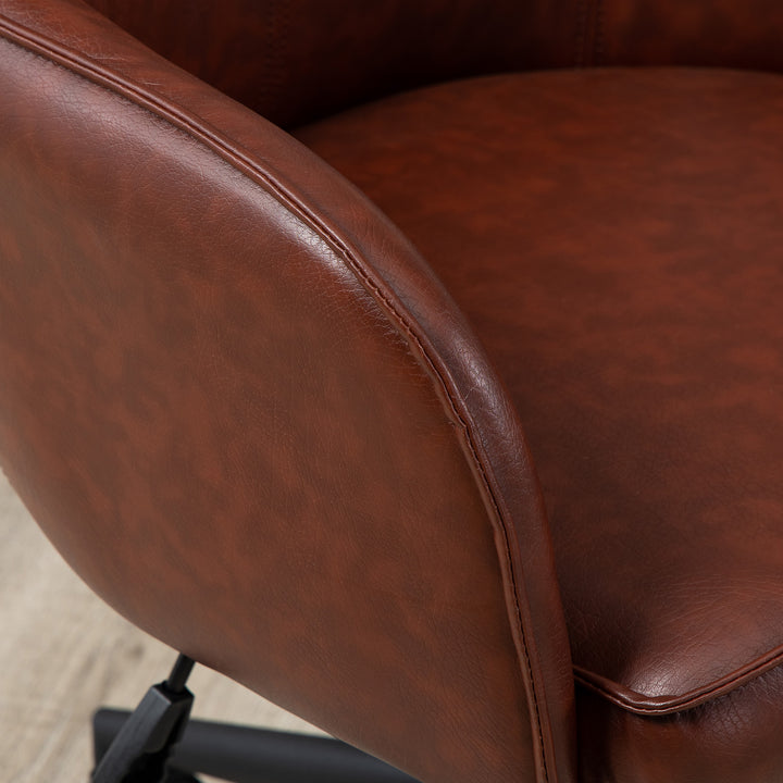 Højdejusterbar drejelig kontorstol 58,5 cm x 62 cm x 91 cm brun