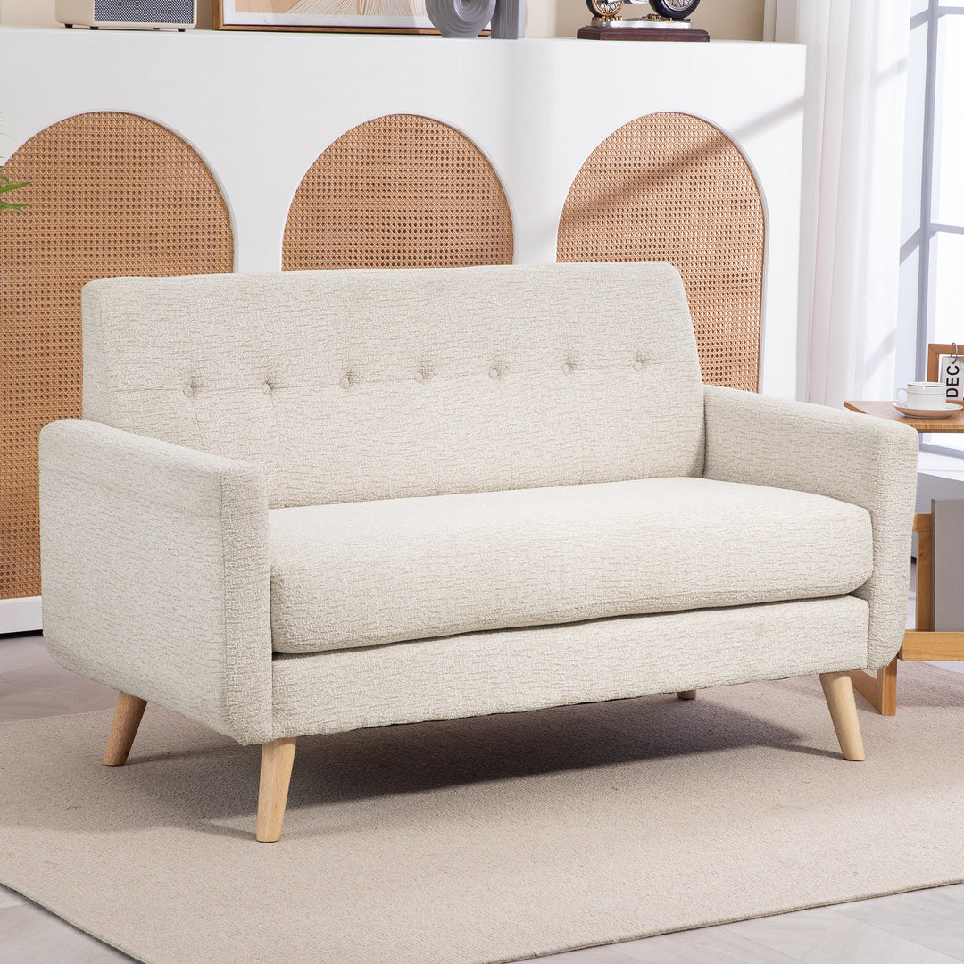 To-personers sofa, komfortabel, 134 x 71 x 82 cm, beige
