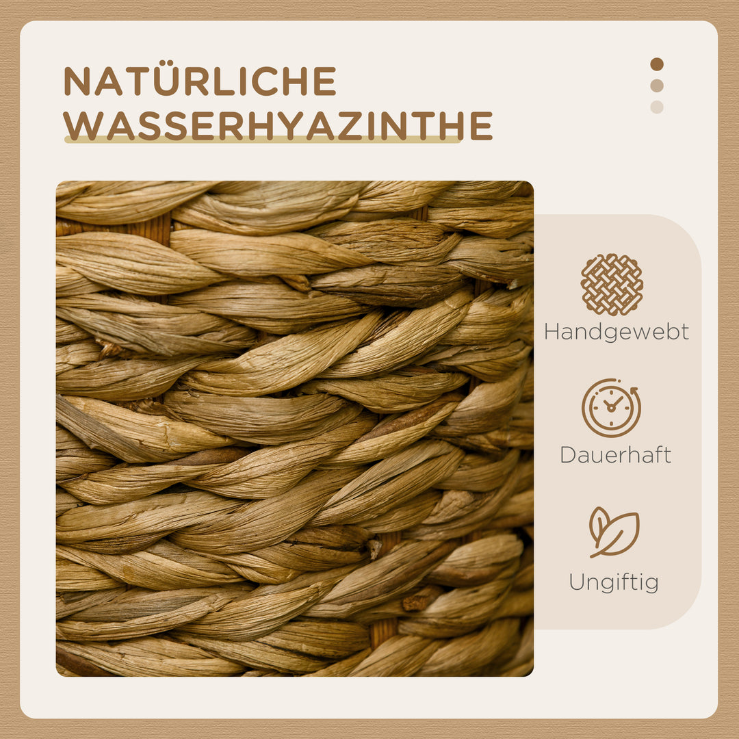 Kradsetønde, 47 cm, 2 huler, pude, kradsetræ med katteseng, vandhyacint kattetårn, lysebrun