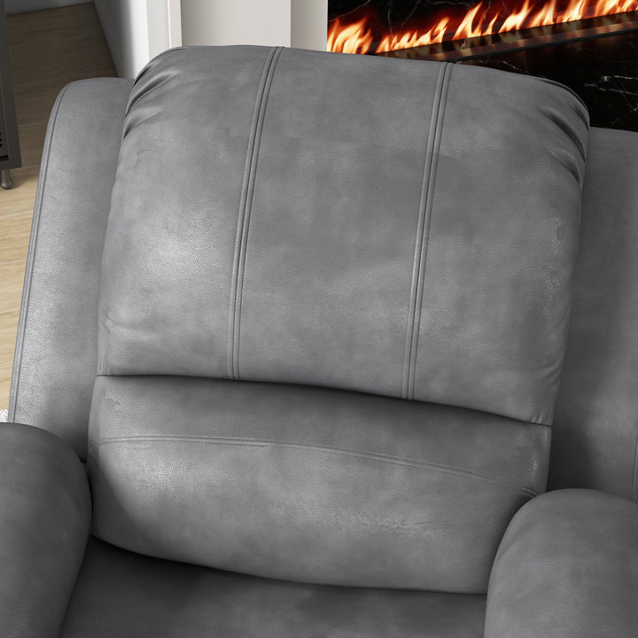 Lænestol med fodstøtte og lænefunktion, inklusive kopholder, tv-stol, 87 cm x 95 cm x 102 cm, grå