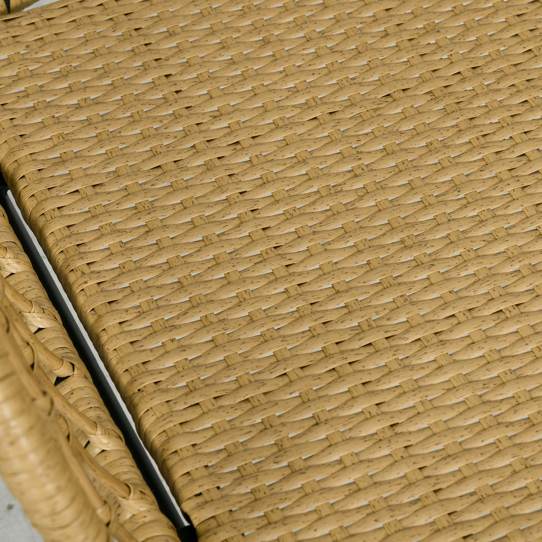 Rattan loungesæt udendørs siddegruppe, boho stil, 5-delt sæt, 145 x 70 x 78 cm, creme + natur + sort