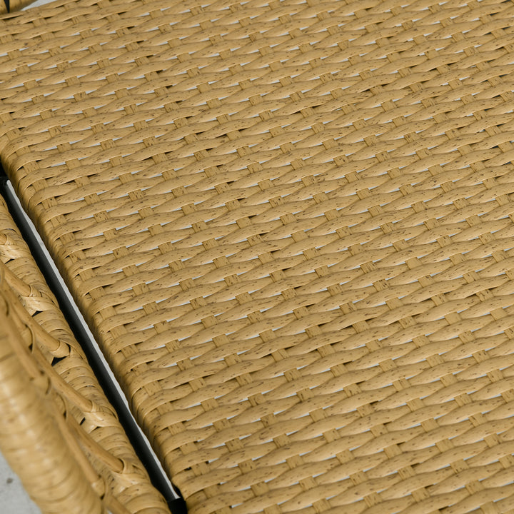 Rattan loungesæt udendørs siddegruppe, boho stil, 5-delt sæt, 145 x 70 x 78 cm, creme + natur + sort